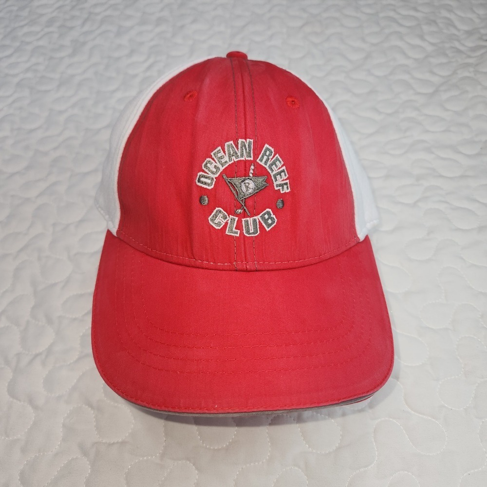 Ocean Reef Private GOLF CLUB HAT Key Largo FL Embroidered Adjustable Red White